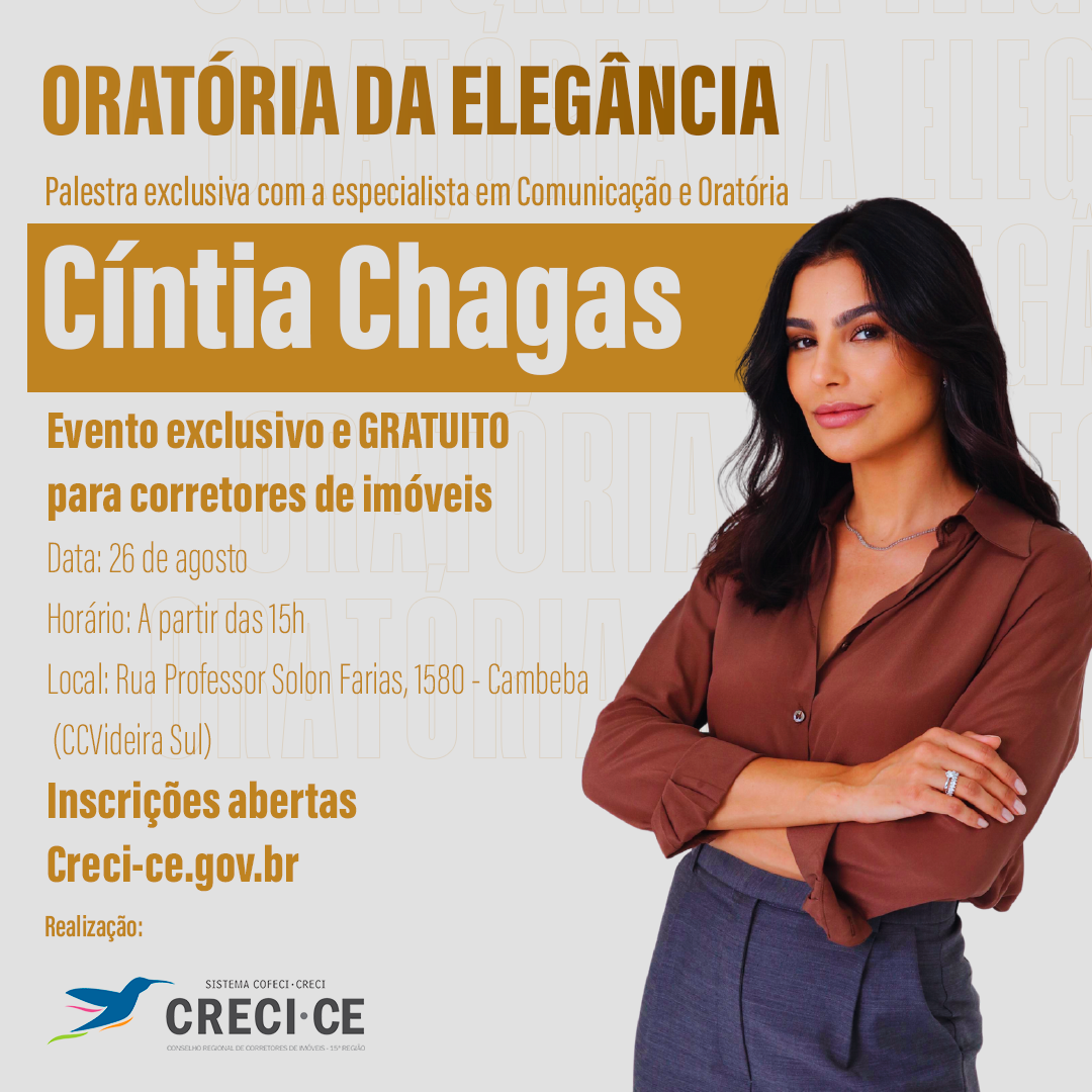 COMEMORAÇÃO AO DIA DO CORRETOR - ORATÓRIA DA ELEGANCIA COM CINTIA CHAGAS